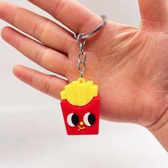 Simulation Food Car Keychain Soft Hamburger Fries Pizza Hot Dog Toy Key Ring