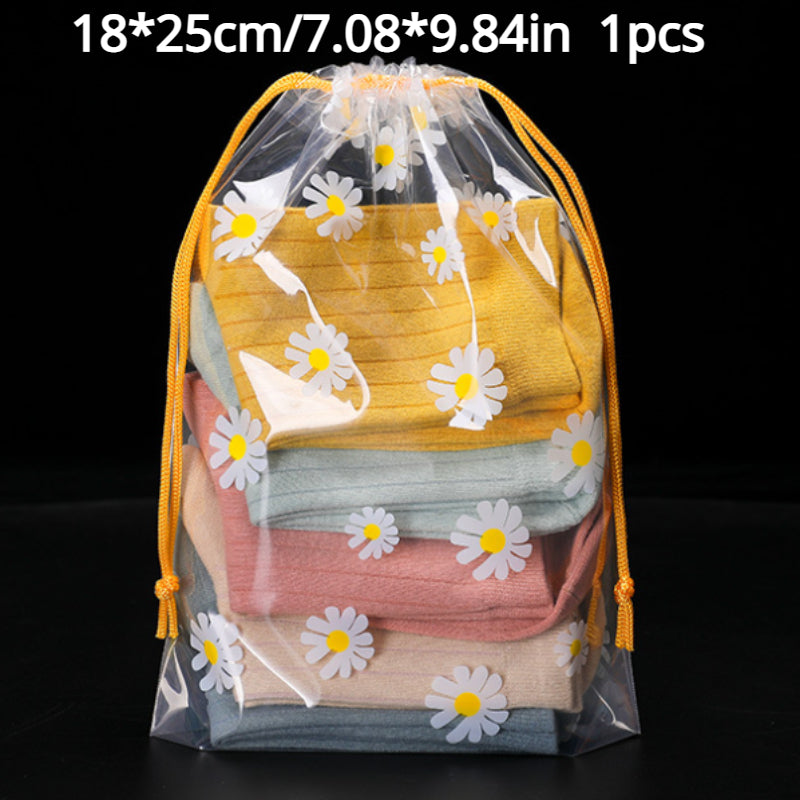 Drawstring Storage Bag Transparent Waterproof Makeup Pouch