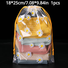 Drawstring Storage Bag Transparent Waterproof Makeup Pouch