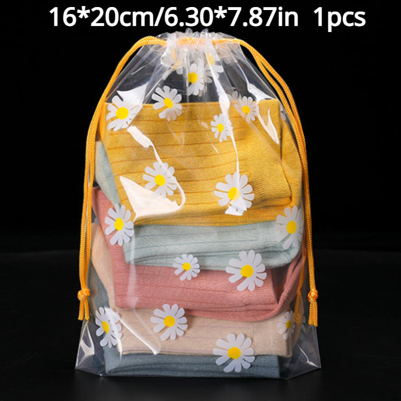 Drawstring Storage Bag Transparent Waterproof Makeup Pouch