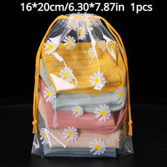 Drawstring Storage Bag Transparent Waterproof Makeup Pouch