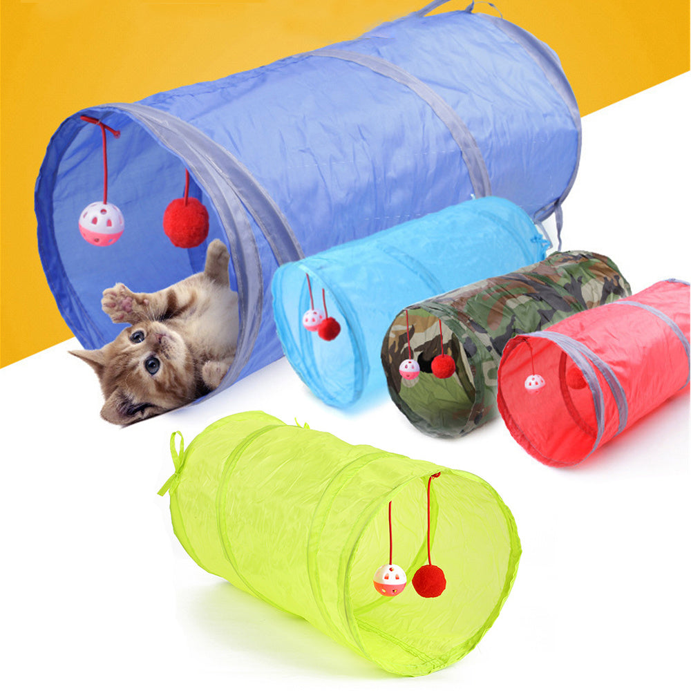 Funny Cat Tunnel 2 Holes Foldable Pet Toy