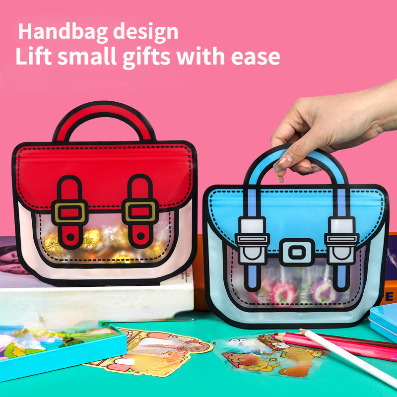 10 Pcs Hand Bag Shape Cookie Candy Zipper Bags for Party Supplies
