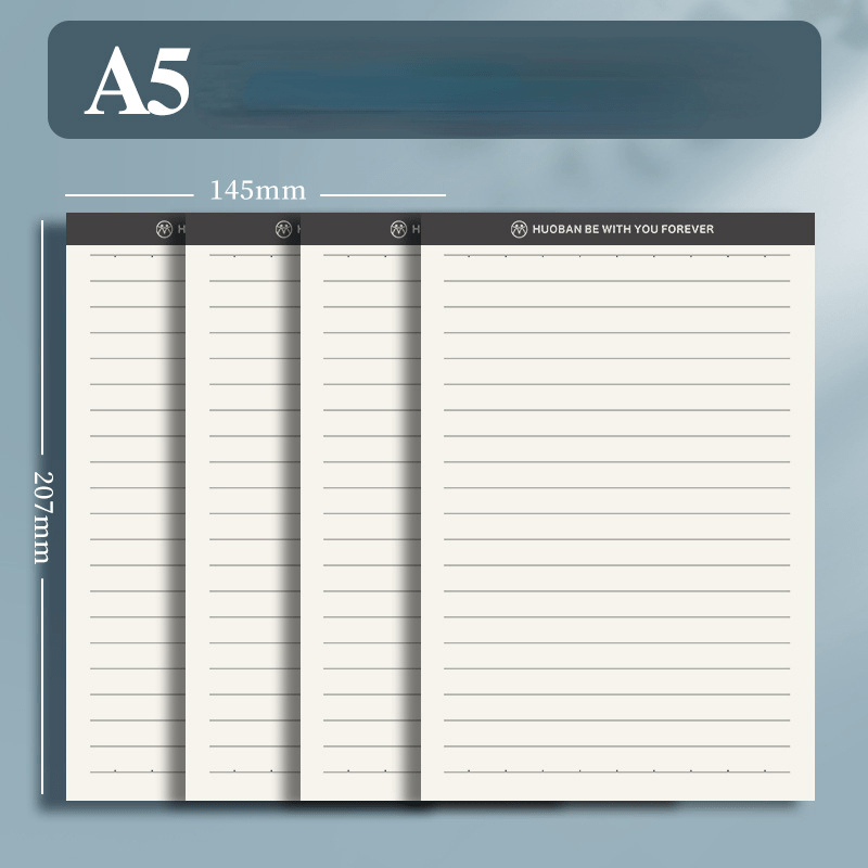 5pcs A5 A6 Upturned PP Paper w/ Plastic Cover Horizontal Vertical Flip Notebook