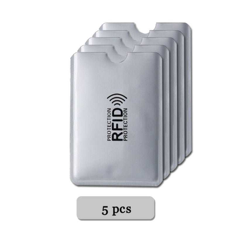5Pcs RFID Aluminum Foil Anti-theft Bank IC Card Sleeve