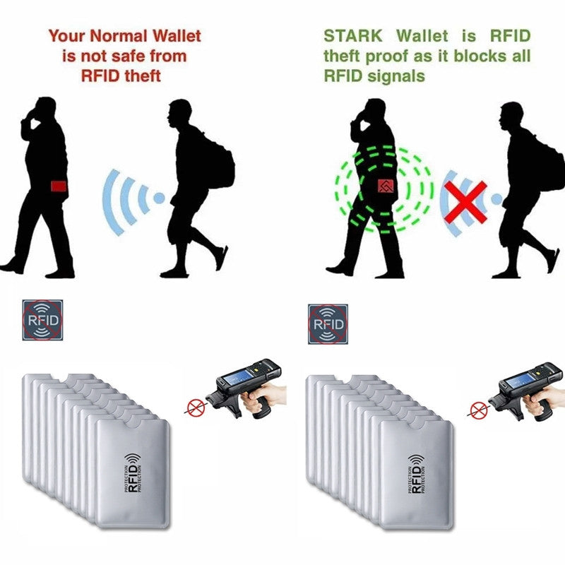 5Pcs RFID Aluminum Foil Anti-theft Bank IC Card Sleeve