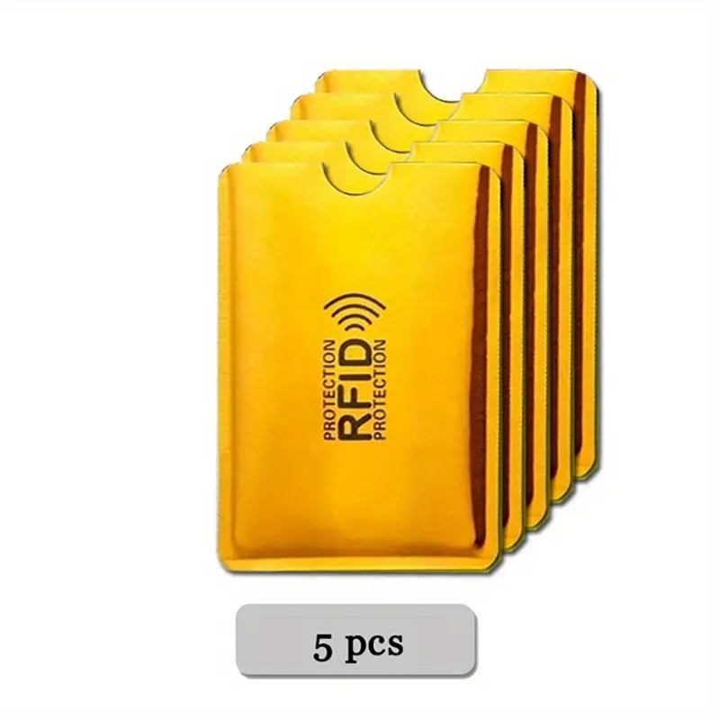 5Pcs RFID Aluminum Foil Anti-theft Bank IC Card Sleeve