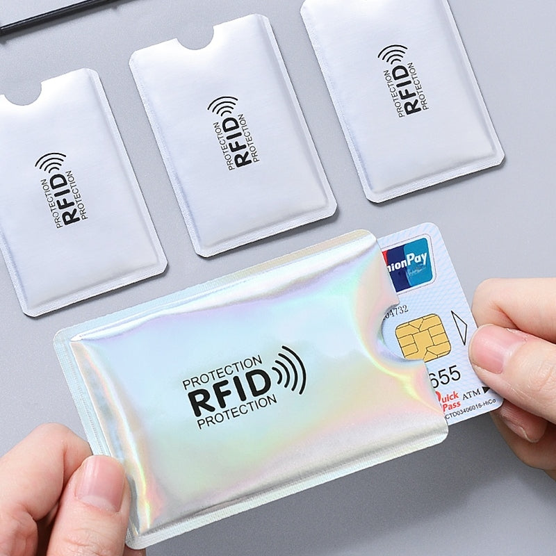 5Pcs RFID Aluminum Foil Anti-theft Bank IC Card Sleeve