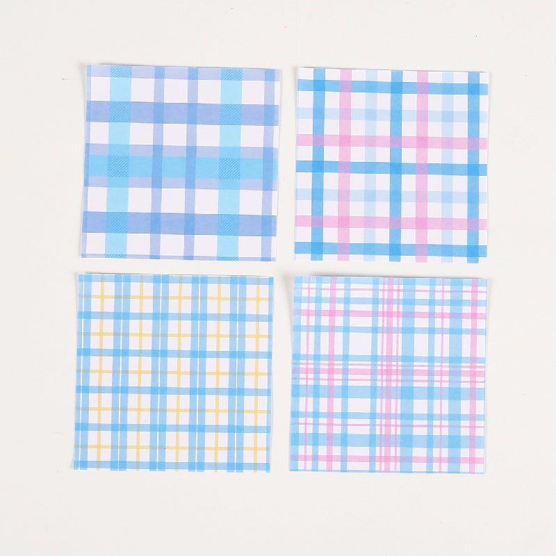 100 Sheets Plaid Element Notepad Student Journal Girl Heart Office School Suppli
