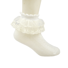 5 Pairs Girls Lace Ruffled Princess Socks Mesh Breathable Dance Socks