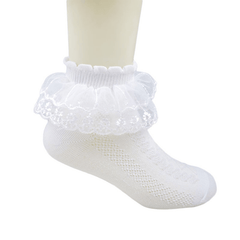 5 Pairs Girls Lace Ruffled Princess Socks Mesh Breathable Dance Socks