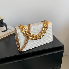 Minimalist Square Shoulder Bag Flap Crossbody Chain Bag