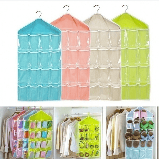 16 Pockets Hanging Organizer Storage Bag for Socks Bra Underwear