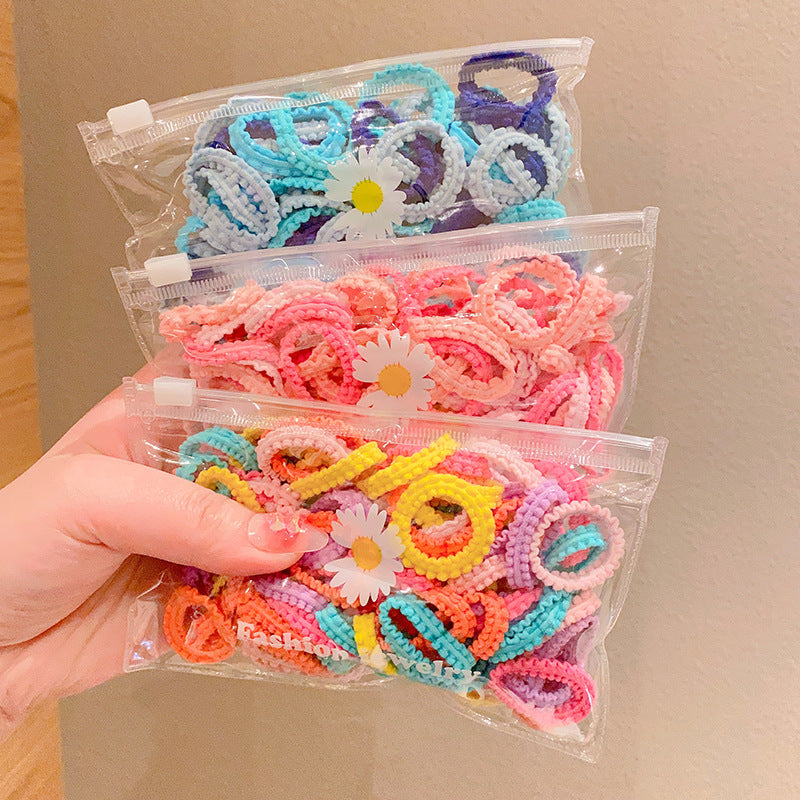 50pcs Colorful Hair Tie Hair Bands Ponytail Holders Sweet Hair Accessories