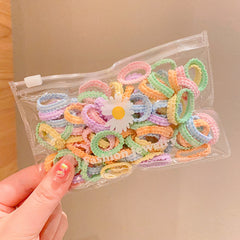 50pcs Colorful Hair Tie Hair Bands Ponytail Holders Sweet Hair Accessories