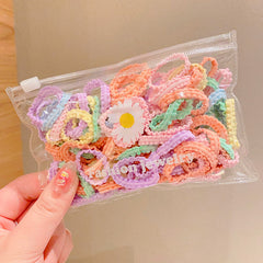 50pcs Colorful Hair Tie Hair Bands Ponytail Holders Sweet Hair Accessories