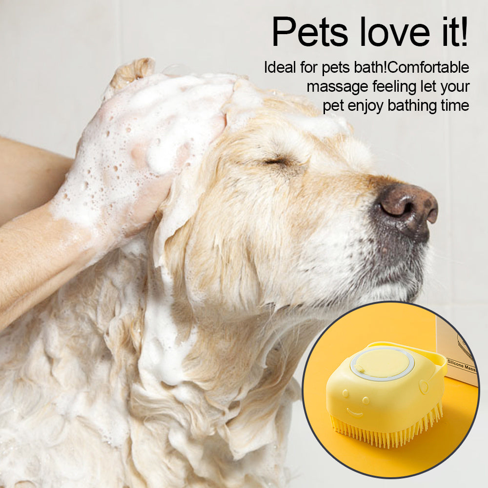 Pet Shampoo Brush Massage Comb for Dog & Cat Grooming