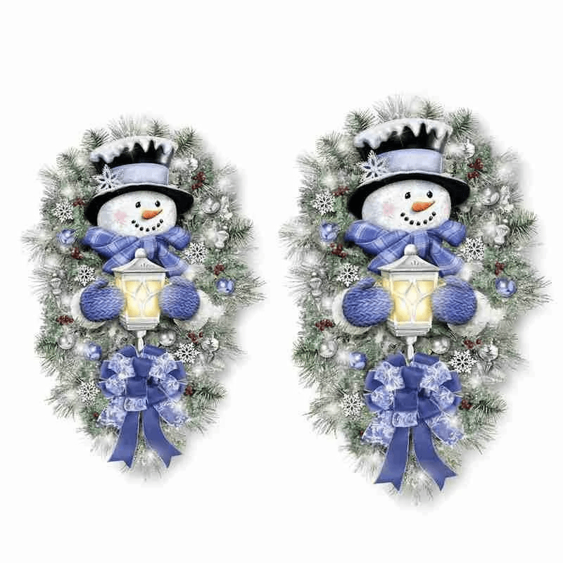 Christmas Decoration Sticker Snowman Wreath Window Door Wall Party Decor