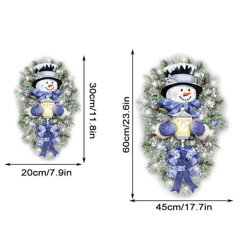 Christmas Decoration Sticker Snowman Wreath Window Door Wall Party Decor