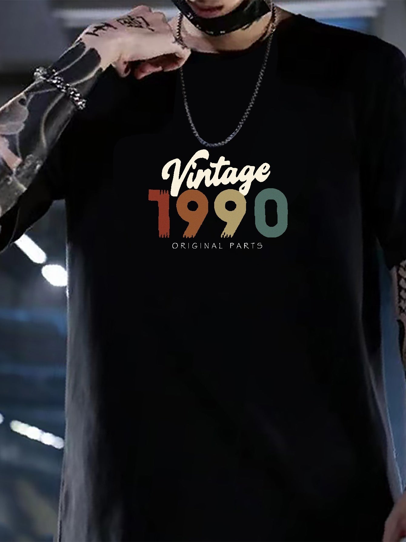 Vintage 1990 Print Stretch Tee Outdoor Wear