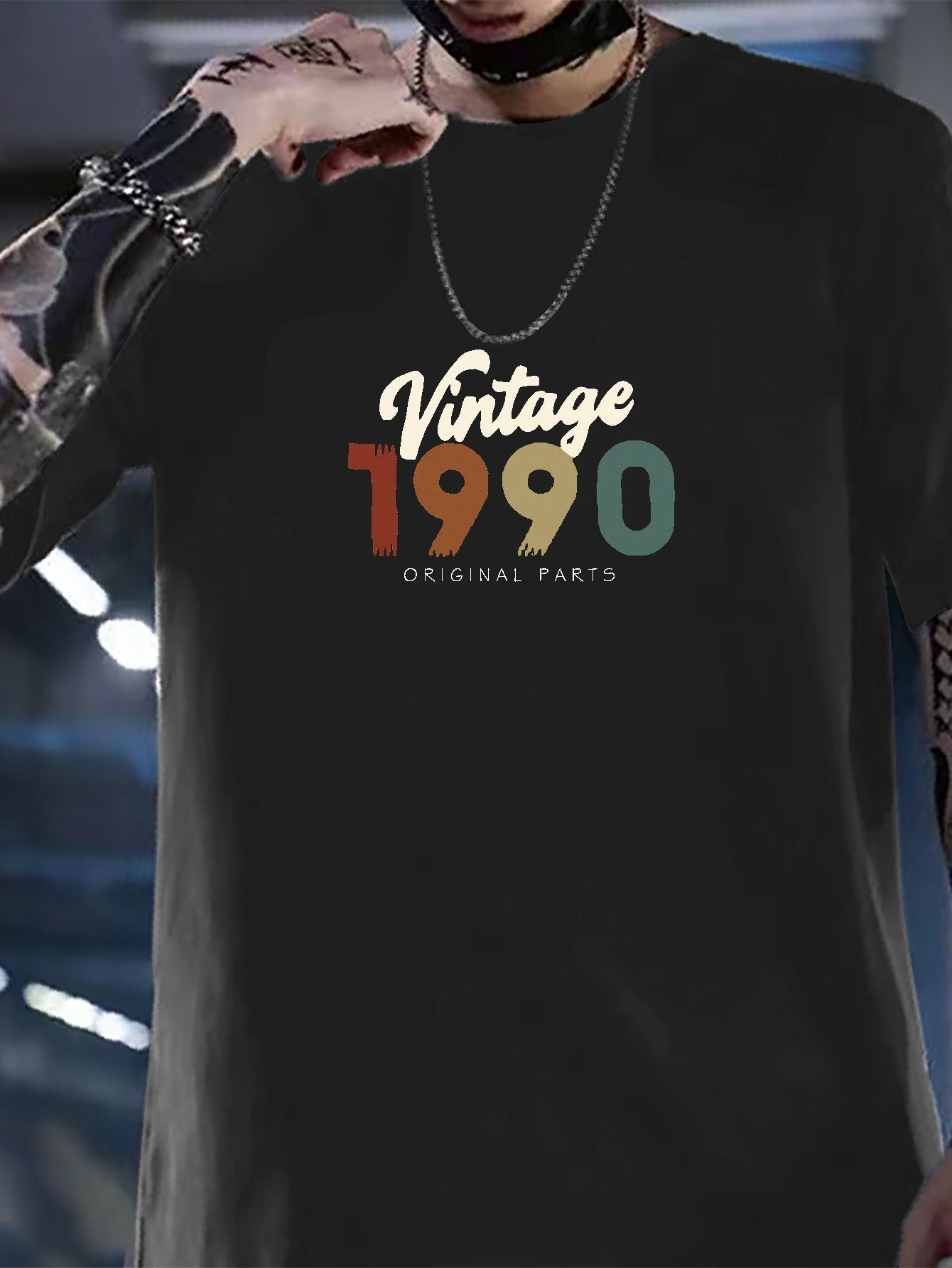 Vintage 1990 Print Stretch Tee Outdoor Wear