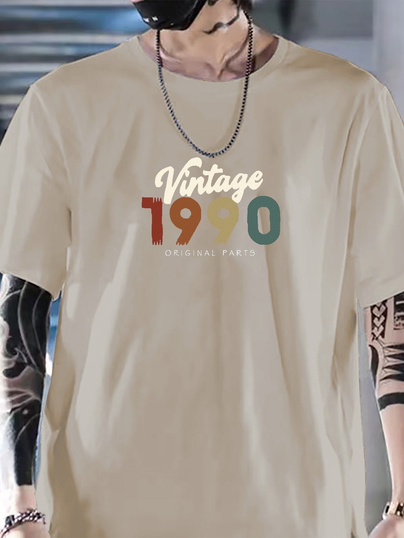 Vintage 1990 Print Stretch Tee Outdoor Wear