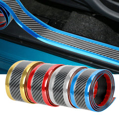 Car Door Sill Protector Rubber Strip Carbon Fiber Bumper Film Sticker