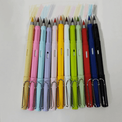 12pcs Colorful Eternity Pencil Erasable Lead Pencil Pen No Sharpening