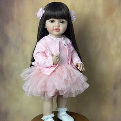 22-inch Reborn Baby Girl Doll Soft Silicone Body Perfect Birthday Gift