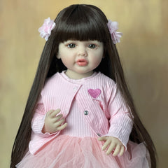 22-inch Reborn Baby Girl Doll Soft Silicone Body Perfect Birthday Gift