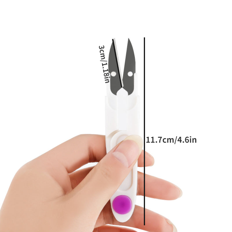 Small Scissors Transparent Thread Head With Cover Safety Sewing Scissors
