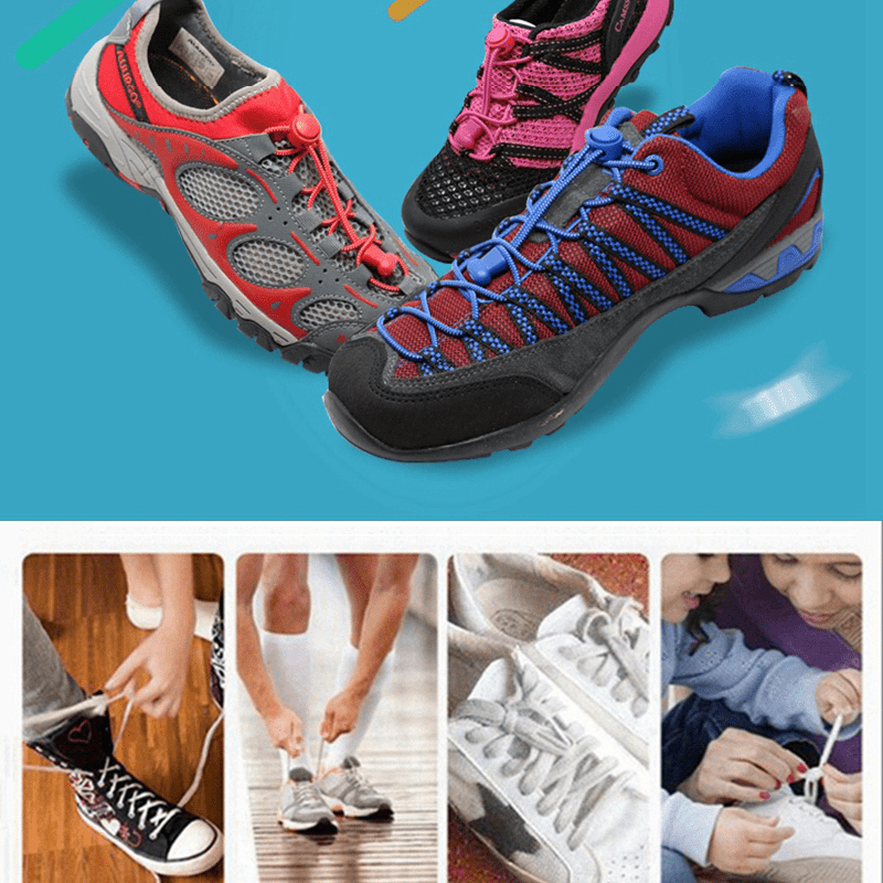 Elastic No Tie Shoelaces Lock Lazy Laces Quick Rubber Shoestrings