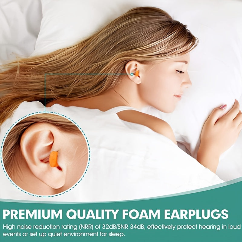 10 Pairs Soft Foam Earplugs With Case Noise Reduction for Sleep, Travel, Work