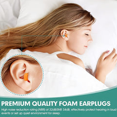 10 Pairs Soft Foam Earplugs With Case Noise Reduction for Sleep, Travel, Work