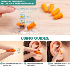 10 Pairs Soft Foam Earplugs With Case Noise Reduction for Sleep, Travel, Work