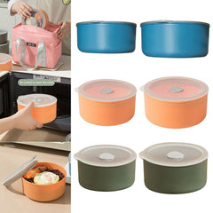 1pc Silicone Fresh Keeping Bowl Microwave Heating Lunch Container