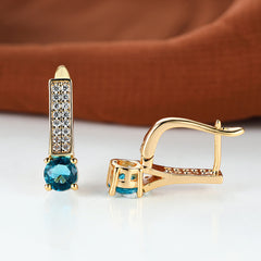 Vintage Aqua Stone Earrings Wedding Jewelry Gift
