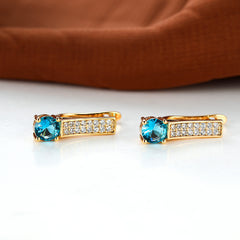 Vintage Aqua Stone Earrings Wedding Jewelry Gift
