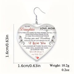 Girl's Heart Crystal Earring For Christmas Holiday