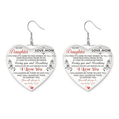 Girl's Heart Crystal Earring For Christmas Holiday