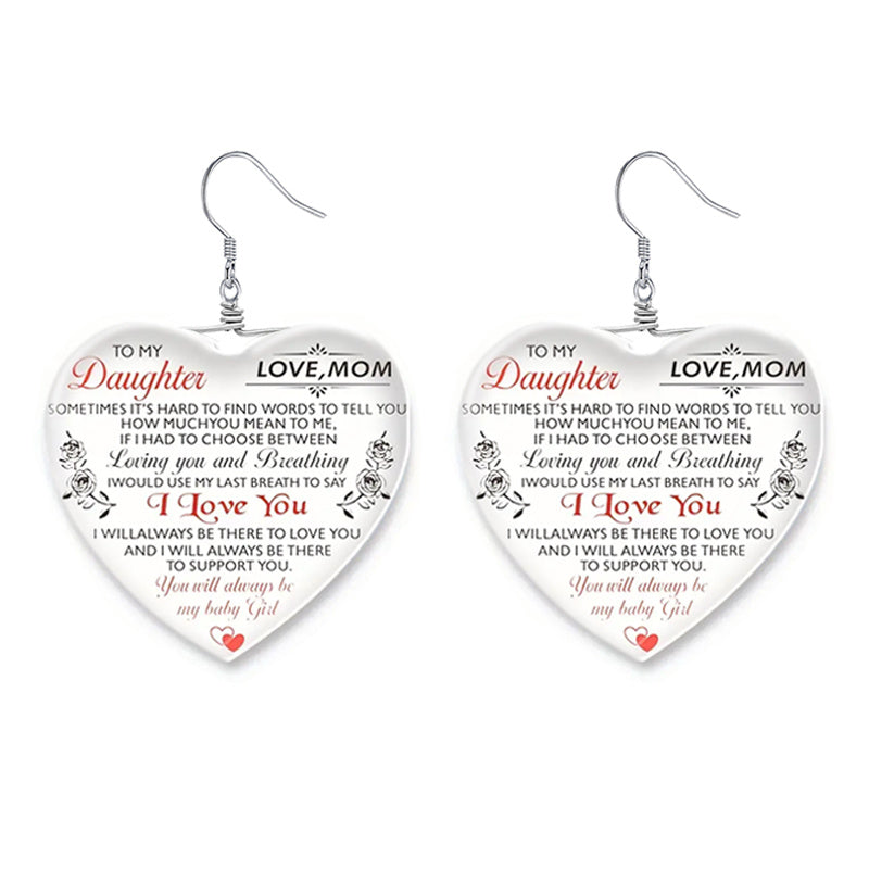Dolphin Pattern Heart Earrings for Girls