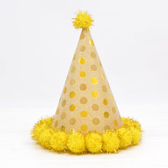 Golden Onion Paper Plush Ball Hat Birthday Party Supplies Hat