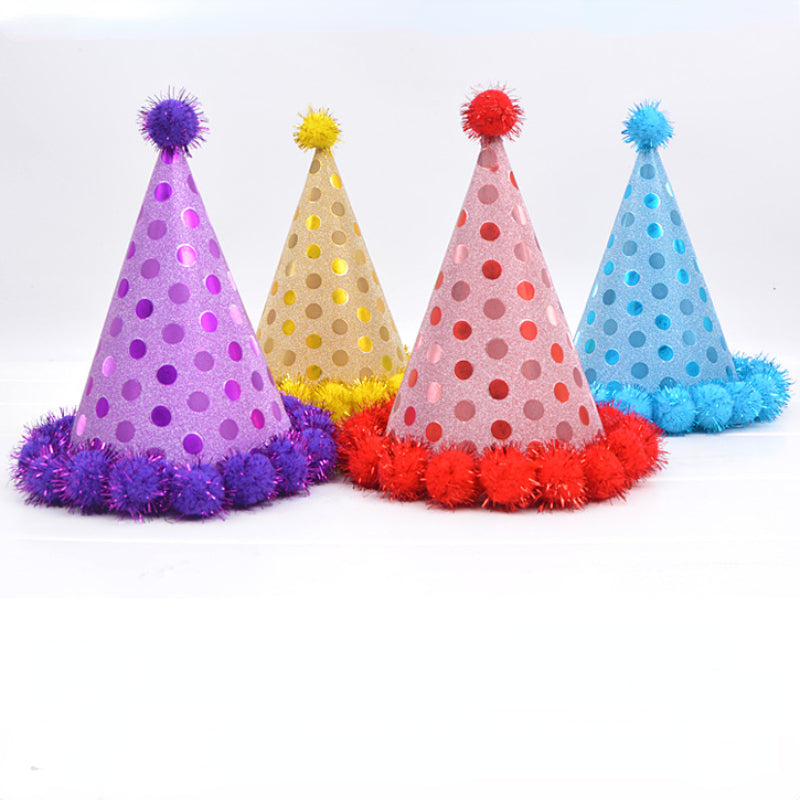 Golden Onion Paper Plush Ball Hat Birthday Party Supplies Hat