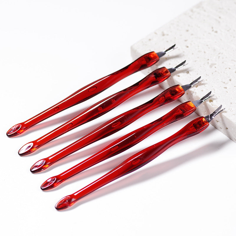 5 Pcs Set Nail Art Manicure Exfoliating Fork Dead Skin Peeling Nail Tools