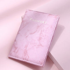 2pcs Leather Passport Cover Luggage Tag Set