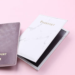 2pcs Leather Passport Cover Luggage Tag Set