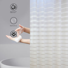 Modern Striped Shower Curtain PEVA Waterproof Bathroom Decor