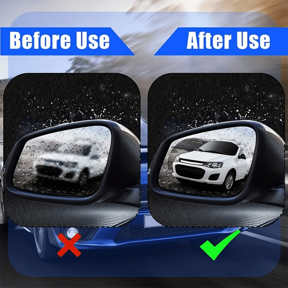 4pcs Car Rearview Mirror Film Rainproof Waterproof Anti Fog Nano Coating