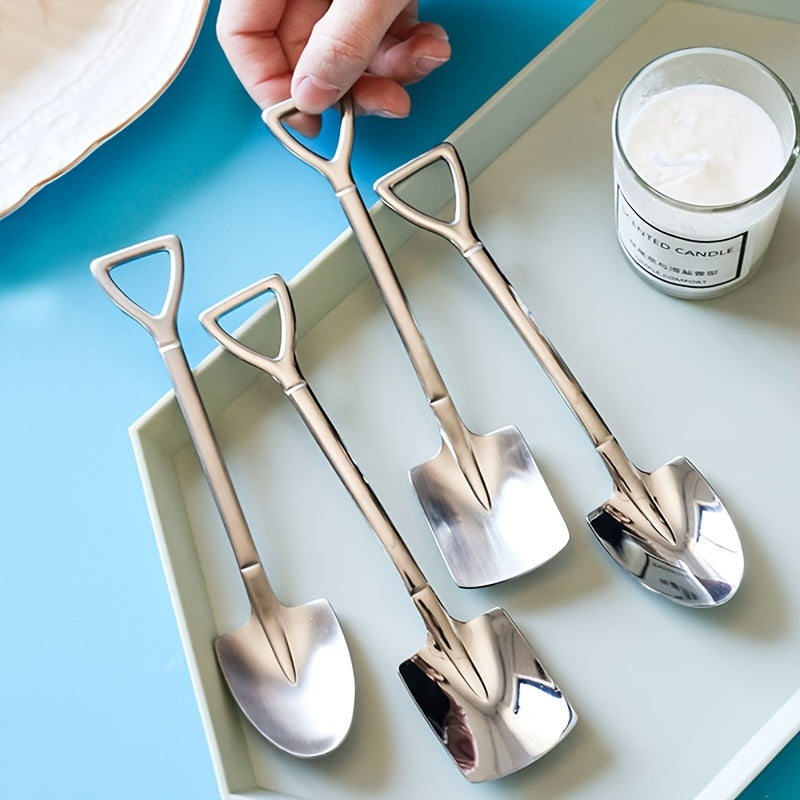 4pcs Stainless Steel Spoons Watermelon Dessert Ice Cream Spoon