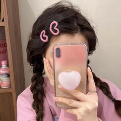 2pcs Heart Hairpin Side Clip Bangs Clip Hair Clip Hair Accessories Sets